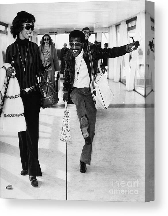 Singer Canvas Print featuring the photograph Sammy Davis Jr. Dancing In Heathrow by Bettmann