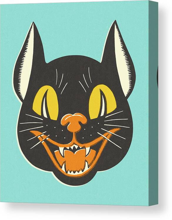 Afraid Canvas Print featuring the drawing Sinister Cat by CSA Images