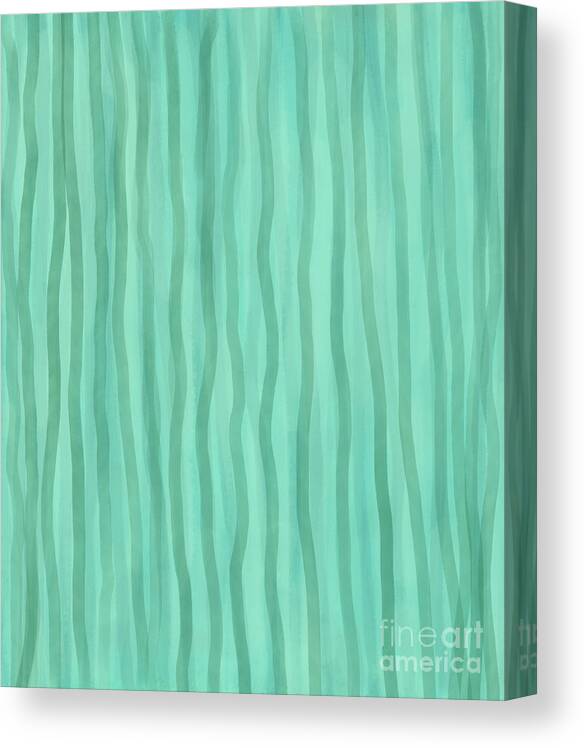 Soft Green Lines Canvas Print featuring the digital art Soft Green Lines by Annette M Stevenson