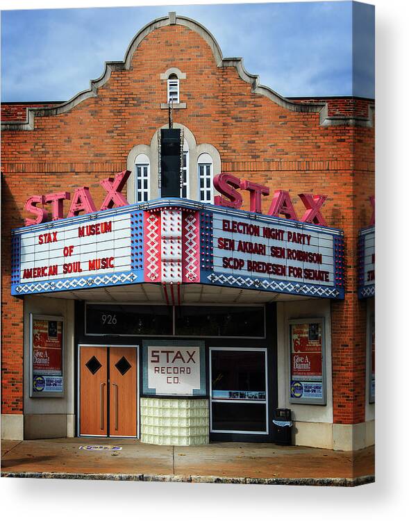 Stax Canvas Print featuring the photograph Stax Records by Bud Simpson