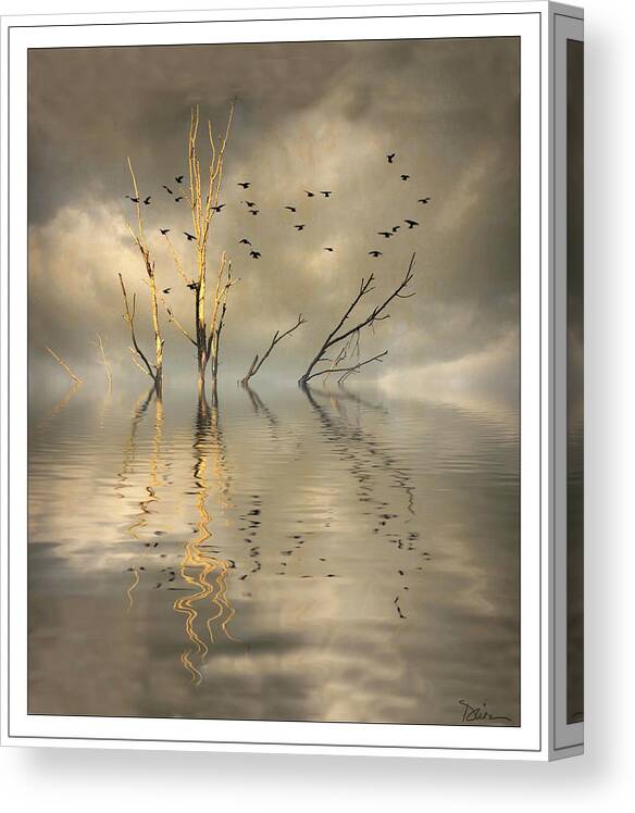 Barren Tree Canvas Print featuring the photograph Submerged by Peggy Dietz