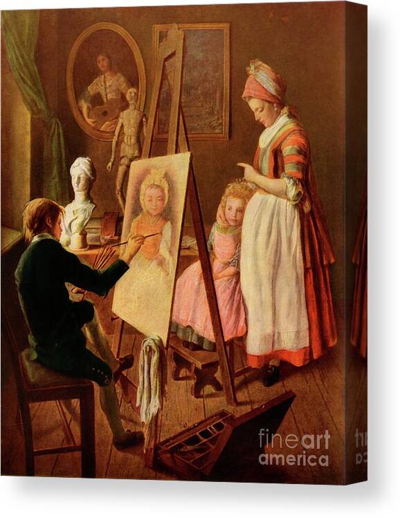 Artist Canvas Print featuring the drawing The Young Painter by Print Collector