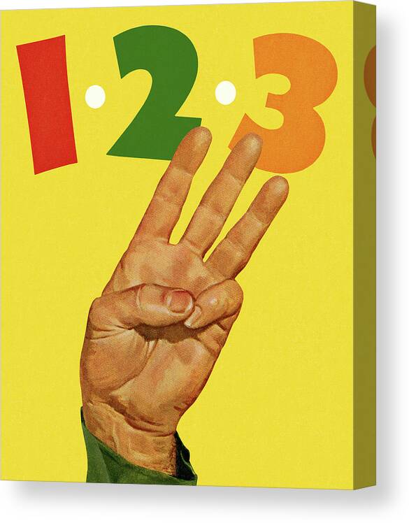 Campy Canvas Print featuring the drawing Three Fingers by CSA Images