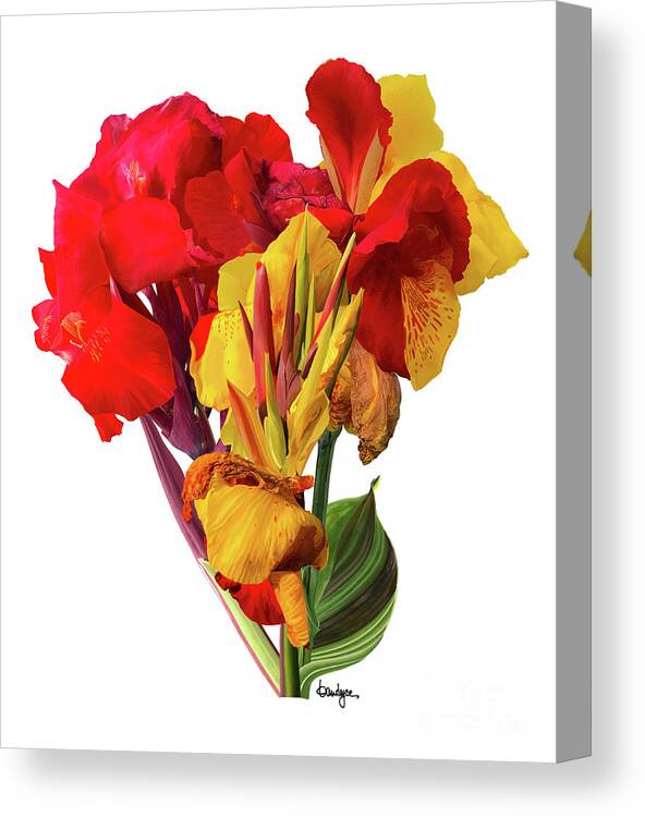 Flowers Canvas Print featuring the digital art Tropical Bouquet by Kandyce Waltensperger