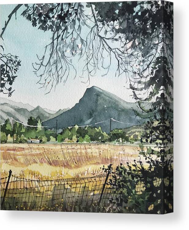 View Canvas Print featuring the painting View to Sugarloaf Mountain from Reagan Ranch by Luisa Millicent