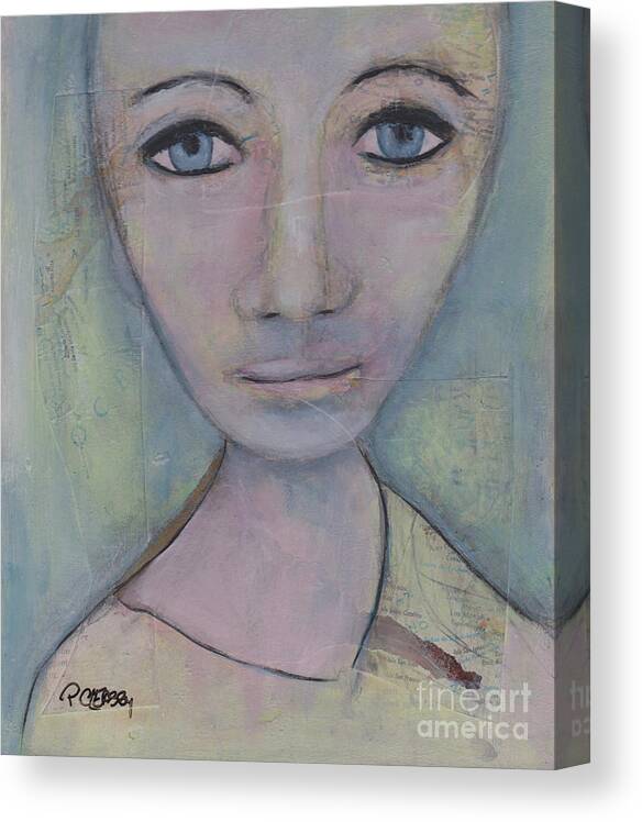 Woman Canvas Print featuring the painting Wide World by Patricia Cleasby