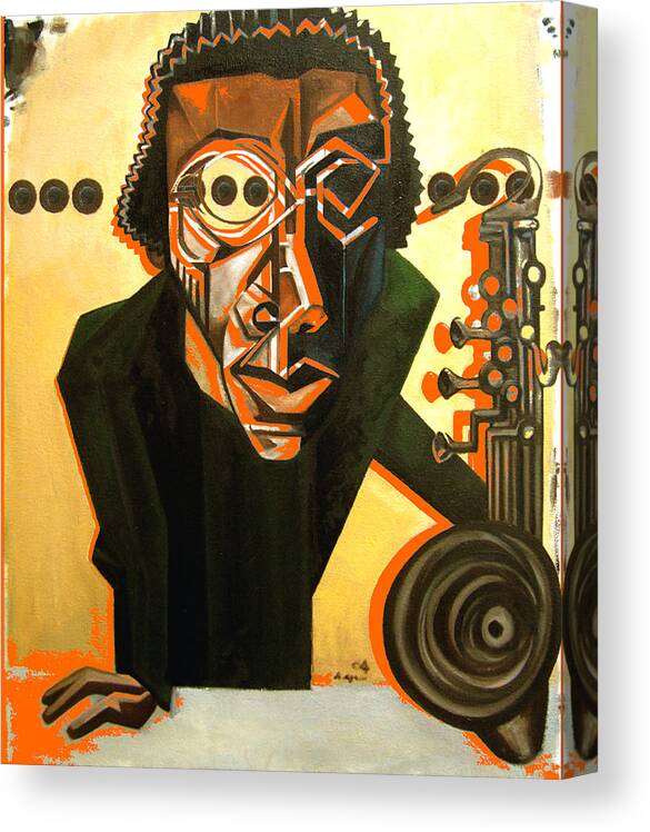 Marion Brown Canvas Print featuring the mixed media The Ethnomusicologist / Marion Brown #1 by Martel Chapman