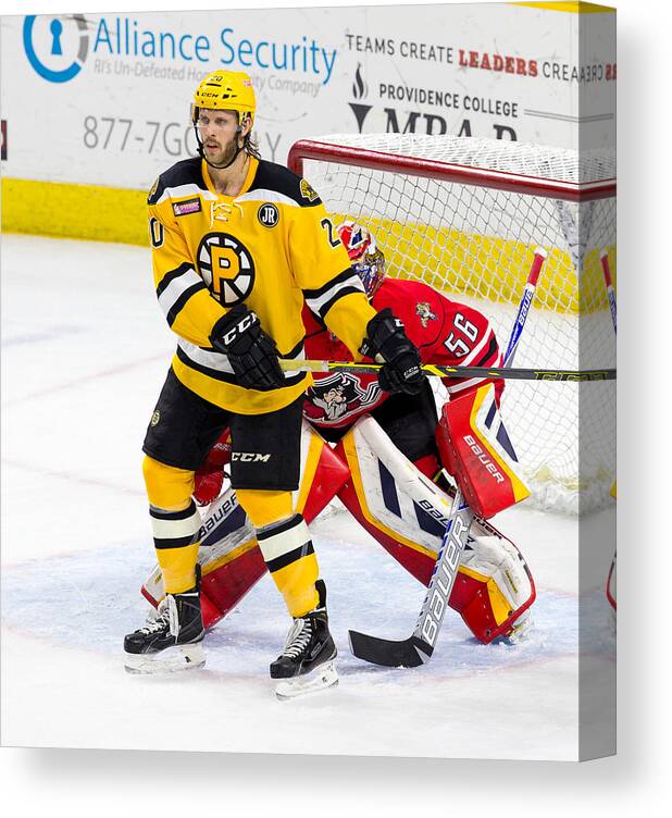 Providence Canvas Print featuring the photograph Portland Pirates v Providence Bruins #14 by Richard T Gagnon