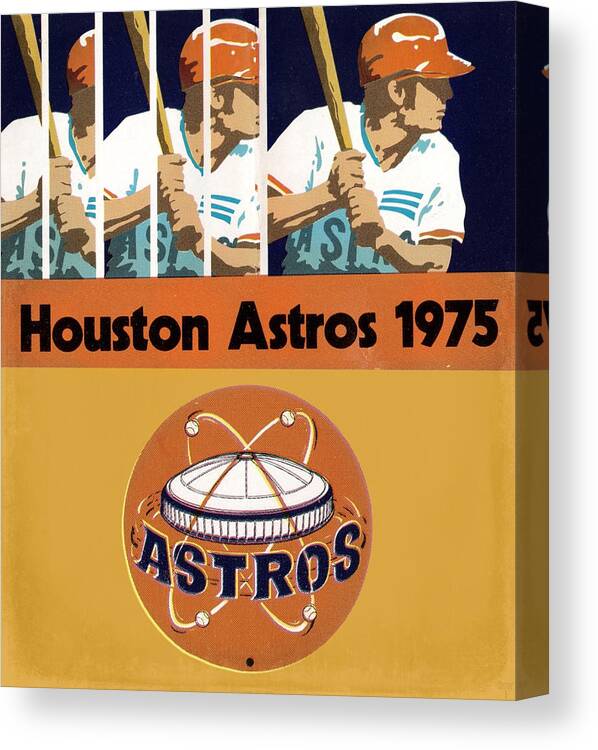 Houston Astros Canvas Print featuring the mixed media 1975 Houston Astros Art by Row One Brand