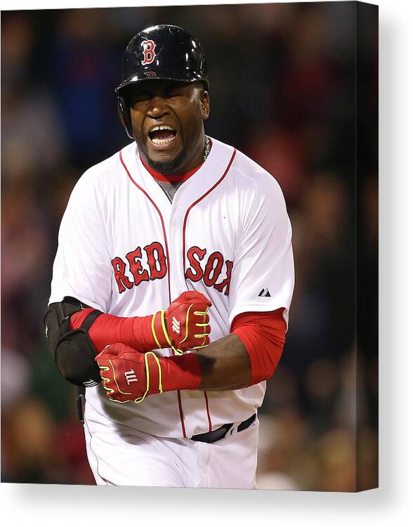 Ninth Inning Canvas Print featuring the photograph David Ortiz by Jim Rogash