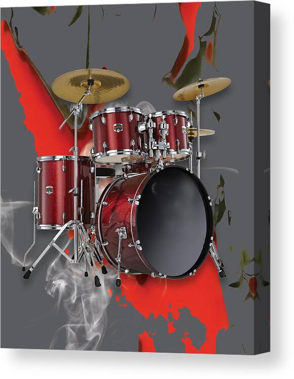 Drums Canvas Print featuring the mixed media Drum Set #2 by Marvin Blaine