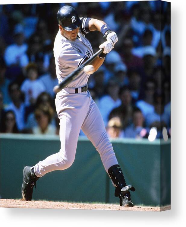 People Canvas Print featuring the photograph Derek Jeter #5 by Ronald C. Modra/sports Imagery