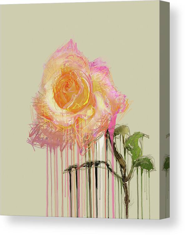 Rose Canvas Print featuring the mixed media A Rose By Any Other Name - Cream by BFA Prints