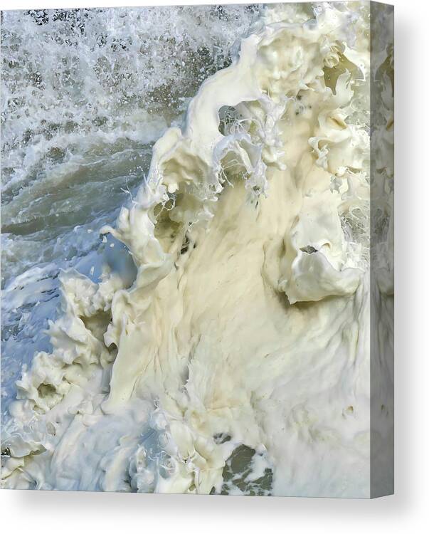Florence Canvas Print featuring the photograph Abstract details of ocean foam, by Steve Estvanik