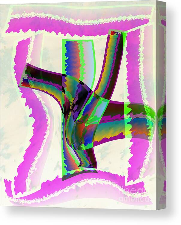 Ribbons Canvas Print featuring the digital art Abstract Ribbons by Kae Cheatham