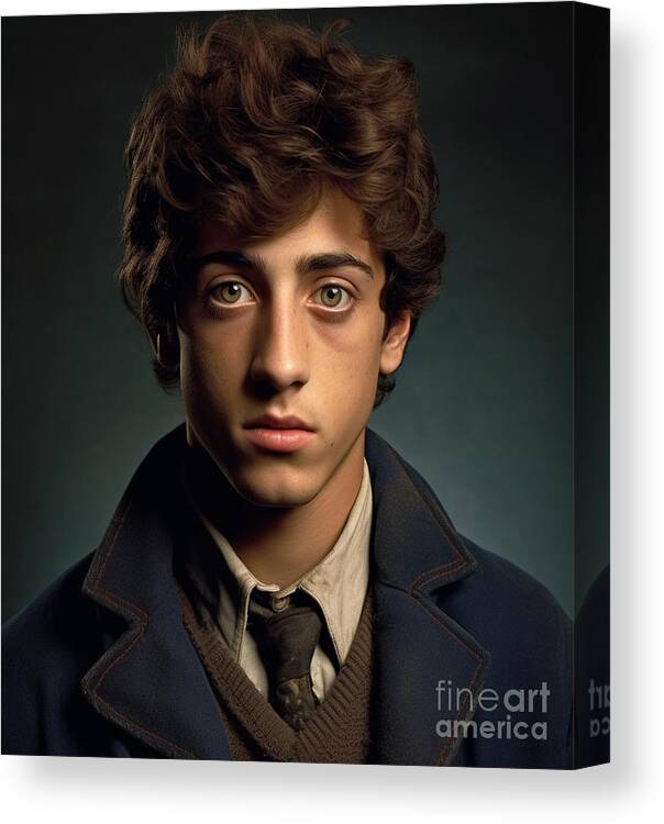 Al Pacino As High School Fashion Model Art Canvas Print featuring the painting Al Pacino as High School Fashion model  Very by Asar Studios by Celestial Images