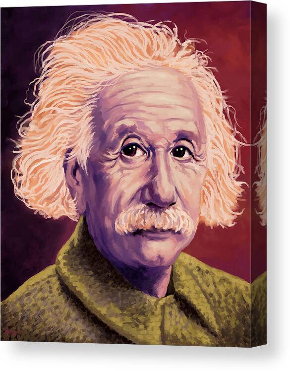 Science Canvas Print featuring the painting Albert by Hans Neuhart