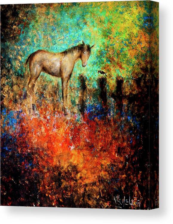 Horse Canvas Print featuring the painting Amigos by Nik Helbig