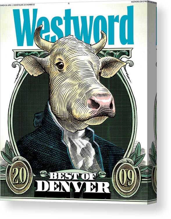 Westword Canvas Print featuring the digital art Best of Denver 2009 by Westword