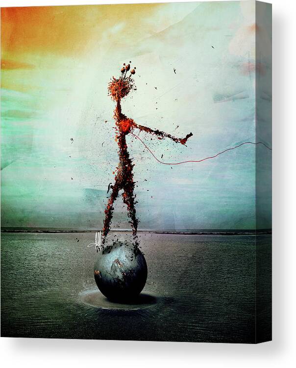 Surreal Canvas Print featuring the digital art Blood by Mario Sanchez Nevado