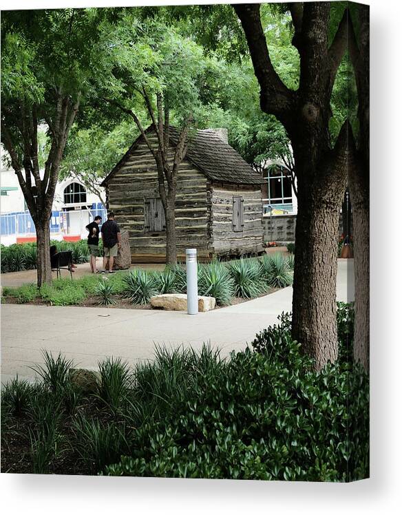 Green Canvas Print featuring the photograph Cabin in the Park by C Winslow Shafer