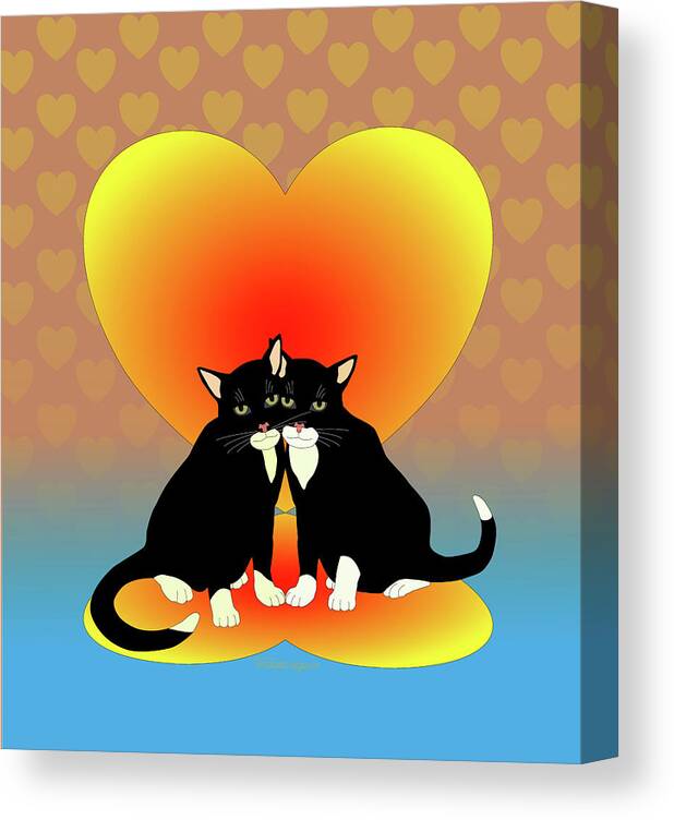 Cat Canvas Print featuring the digital art Cat Love by Teresamarie Yawn