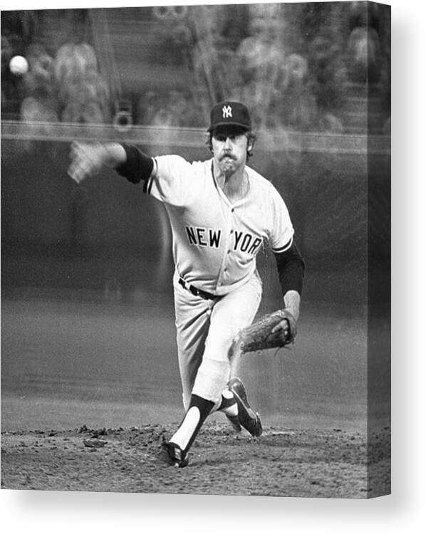 American League Baseball Canvas Print featuring the photograph Catfish Hunter by Ronald C. Modra/sports Imagery