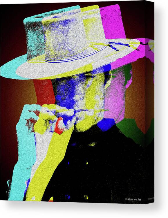 Clint Eastwood Canvas Print featuring the digital art Clint Eastwood by Movie World Posters