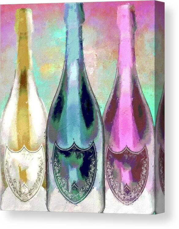 Bottles Canvas Print featuring the painting Color Riot by Mindy Sommers