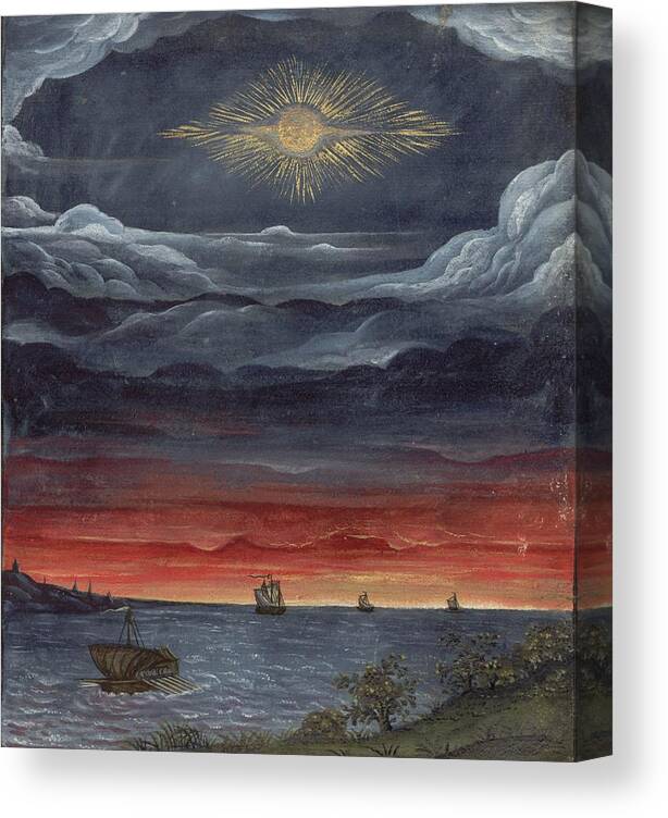 The Comet Book Canvas Print featuring the painting Comet Gebea by The Comet Book