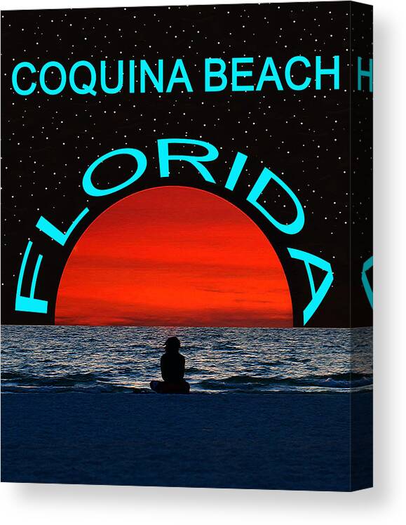 Florida Beach Canvas Print featuring the mixed media Coquina Beach Florida Dream Girl by David Lee Thompson