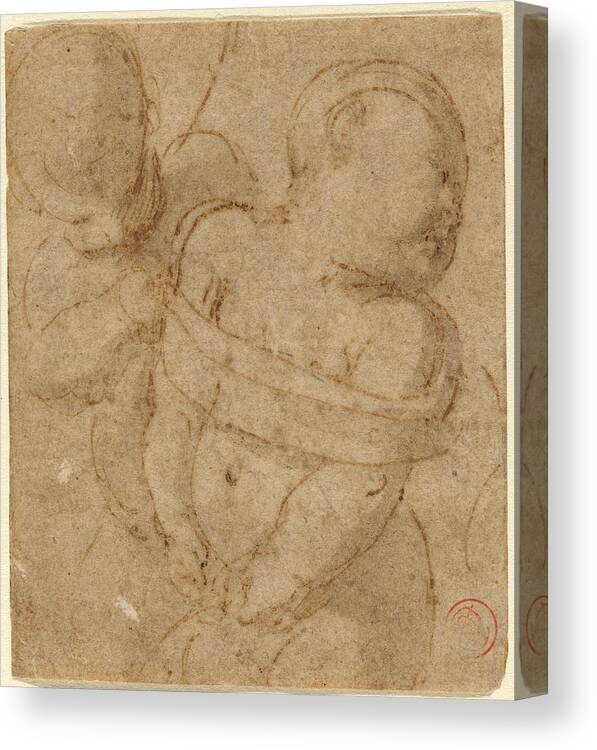 Attributed To Raphael Canvas Print featuring the drawing Cupid Bound by Attributed to Raphael