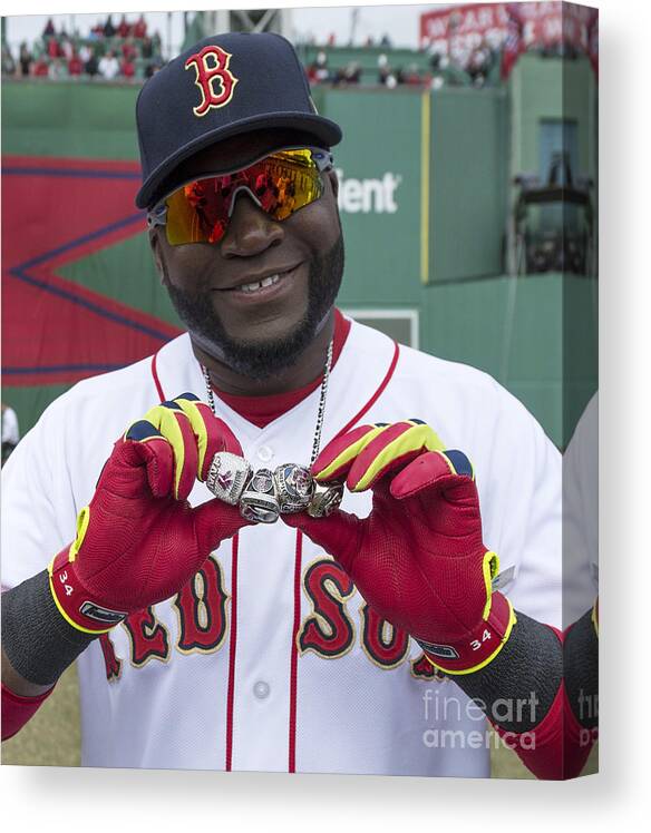 American League Baseball Canvas Print featuring the photograph David Ortiz by Michael Ivins/boston Red Sox