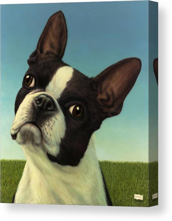 Dog Canvas Print featuring the painting Dog-Nature 4 by James W Johnson