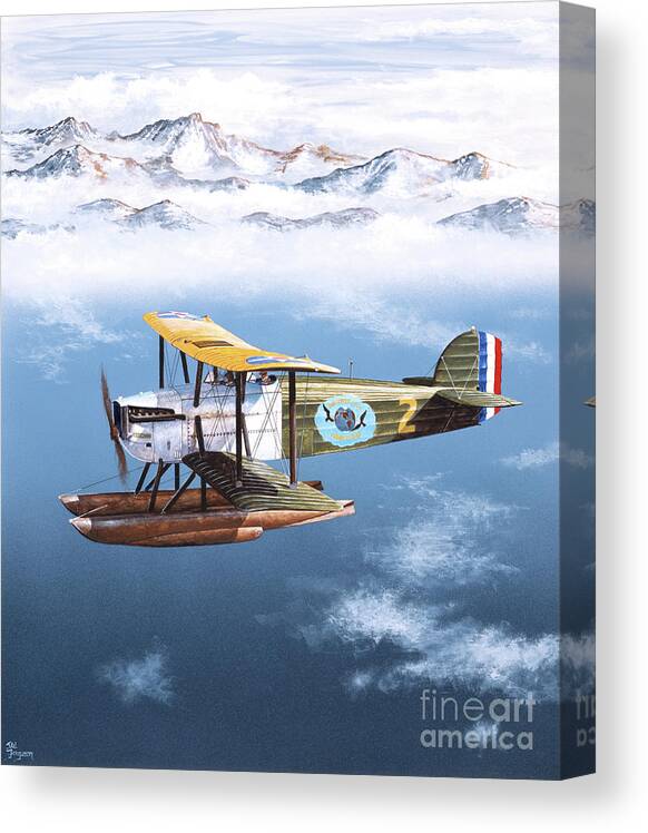 Aviation Canvas Print featuring the painting Douglas World Cruiser by Steve Ferguson