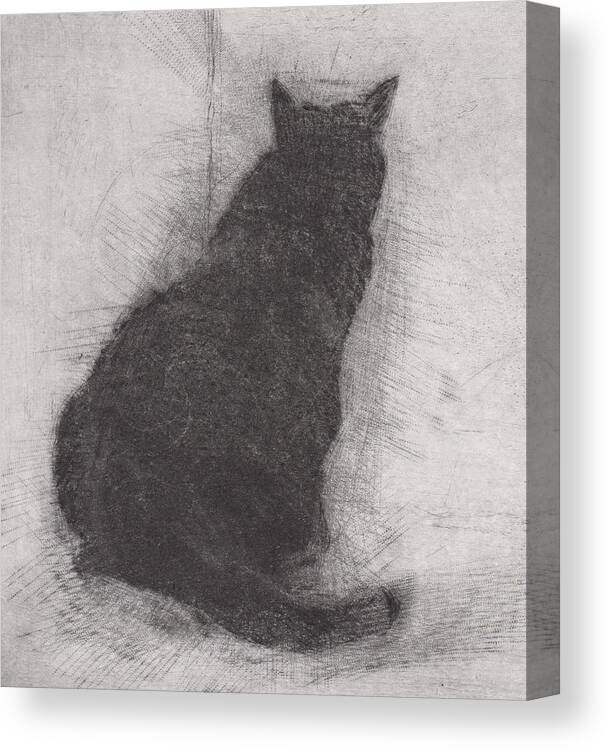 Cat Canvas Print featuring the drawing Ellen Peabody Endicott - etching - cropped version by David Ladmore