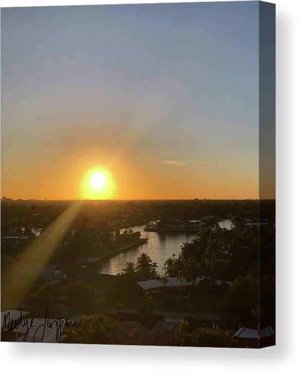 Sunset Canvas Print featuring the photograph Fort Lauderdale Sunset by Medge Jaspan