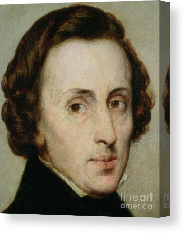 Chopin Canvas Print featuring the painting Frederic Chopin by Ary Scheffer by Stanislas Stattler