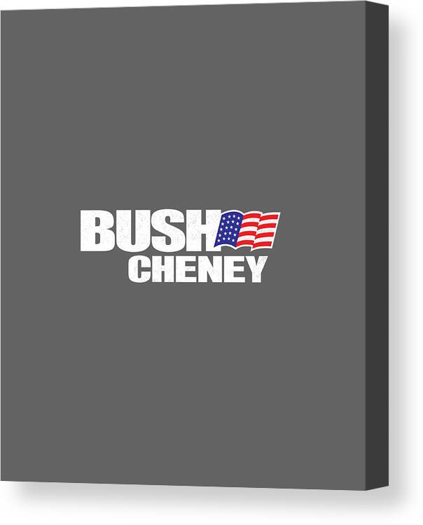 George W Bush Dick Cheney Retro Campaign Sweater Canvas Print featuring the digital art George W Bush Dick Cheney Retro Campaign Sweater by Thiero Aarla