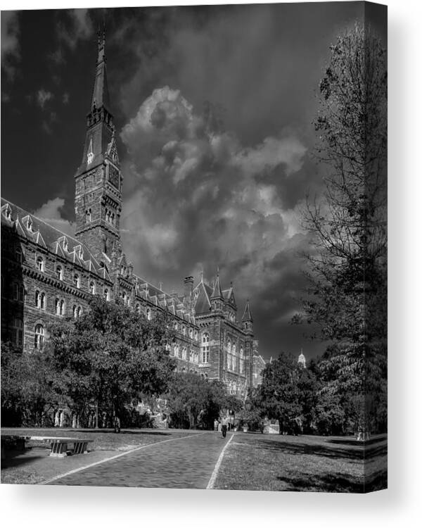 Georgetown University Canvas Print featuring the photograph Healy Hall - Georgetown University Campus by Mountain Dreams