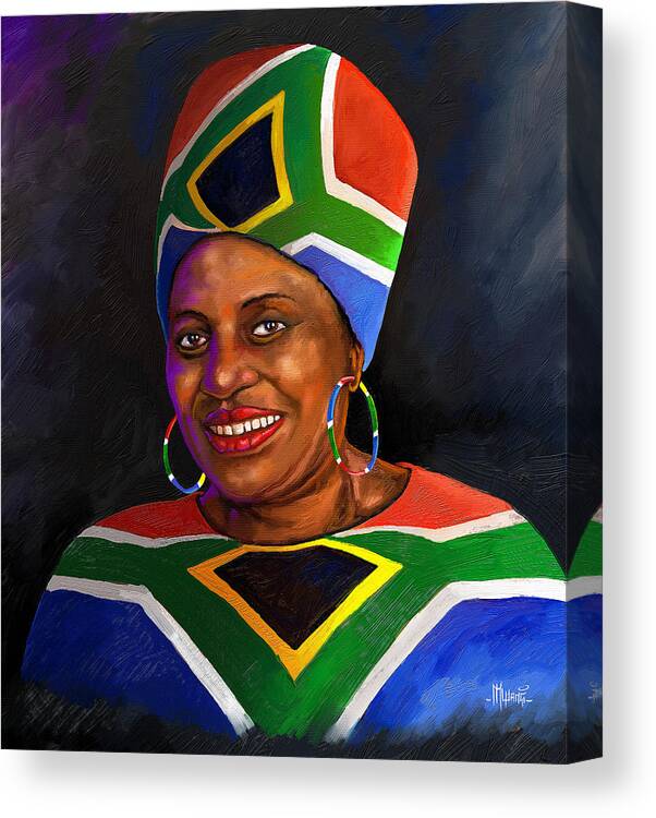 Makeba Canvas Print featuring the painting Mama Africa by Anthony Mwangi