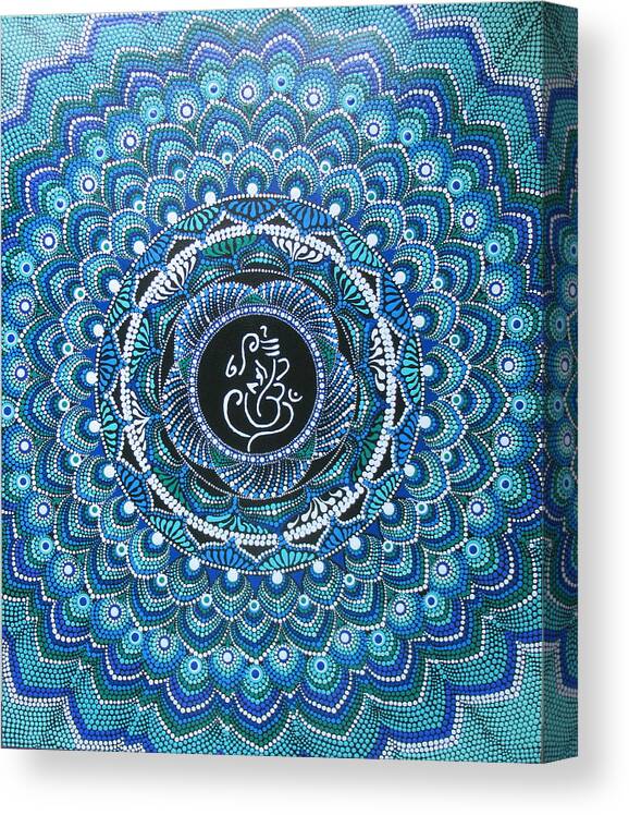 Dot Mandala Painting On Round Canvas