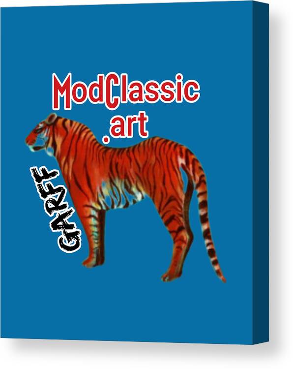 Tigers Canvas Print featuring the painting ModClassic Art Tiger by Enrico Garff