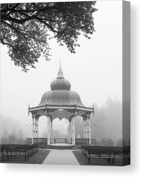 Tower Grove Canvas Print featuring the photograph Music Stand in fog by Scott Rackers