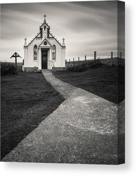 Italian Canvas Print featuring the photograph Path to the Italian Chapel by Dave Bowman