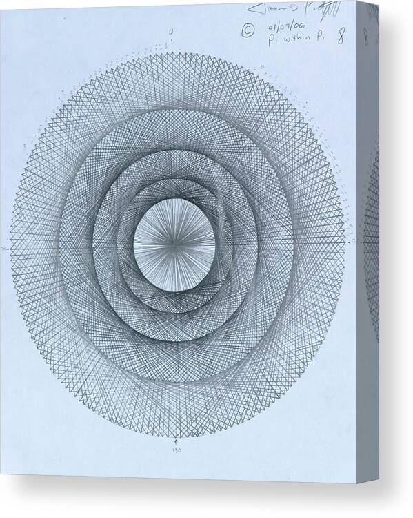 Pi Canvas Print featuring the drawing Pi within Pi by Jason Padgett