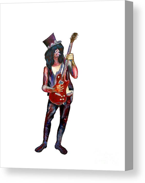 Guitar Canvas Print featuring the painting How to Play Electric Guitar and Look Cool by Tom Conway