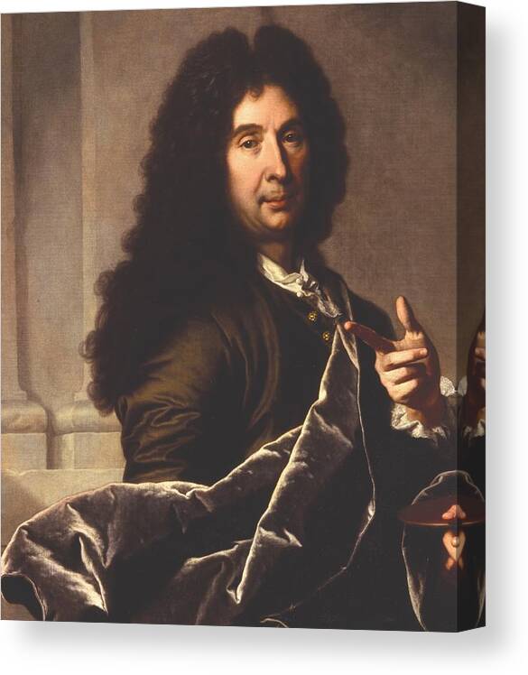 Hyacinthe Canvas Print featuring the painting Portrait of Charles Le Brun 1619-1690 ' cropped by Hyacinthe Rigaud