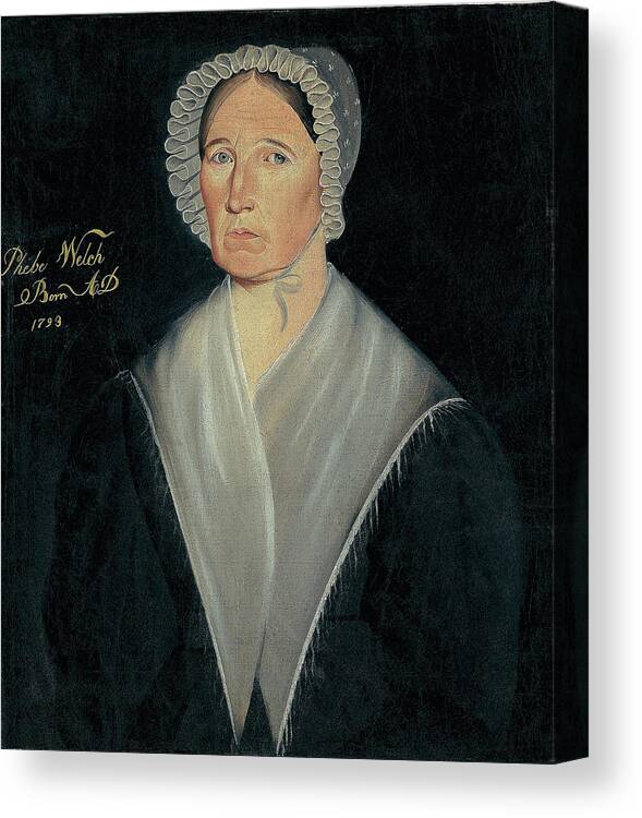 Sheldon Peck Canvas Print featuring the painting Portrait of Mrs William W. Welch by Sheldon Peck