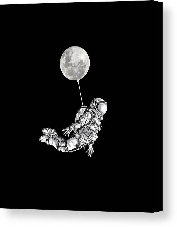 Mandala Canvas Print featuring the painting Rubino Float Astronaut Flower Zen Moon Balloon by Tony Rubino